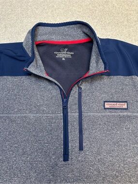 Vineyard Vines Performance Ryder Shep Shirt 1/4 Zip Pullover Bay Blue Mens XL